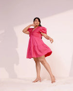 Load image into Gallery viewer, Mabel Fuchsia Pleated Dress