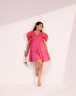 Load image into Gallery viewer, Mabel Fuchsia Pleated Dress