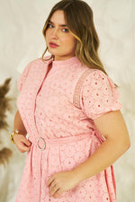 Load image into Gallery viewer, plus size clothing, curvy girl, plus size, plus size fashion, dresses, plus size dresses, schiffli dress