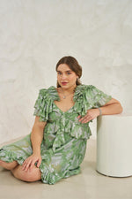 Load image into Gallery viewer, Veya Ruffled Lurex Dress