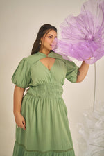 Load image into Gallery viewer, maxi dress, arden dress, cotton dress, holiday, plus size wear, plus size dresses, smoked