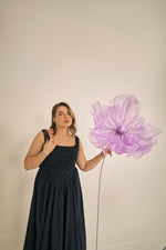 Load image into Gallery viewer, cleo dress, drop waist dress, rib and poplin, party wear dress, holiday dress, stretchable , plus size wear, plus size dresses