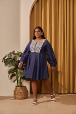Load image into Gallery viewer, Maya Denim Dress with Lace Patchwork