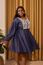 Load image into Gallery viewer, Maya Denim Dress with Lace Patchwork