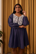 Load image into Gallery viewer, Maya Denim Dress with Lace Patchwork