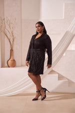 Load image into Gallery viewer, Zerah Sequinned Shirt Dress