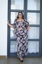 Load image into Gallery viewer, Black Begonia Co-ord Set