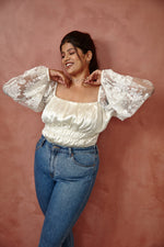 Load image into Gallery viewer, Camellia Organza Sleeve Top