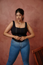 Load image into Gallery viewer, Ebony Rib Corset Top