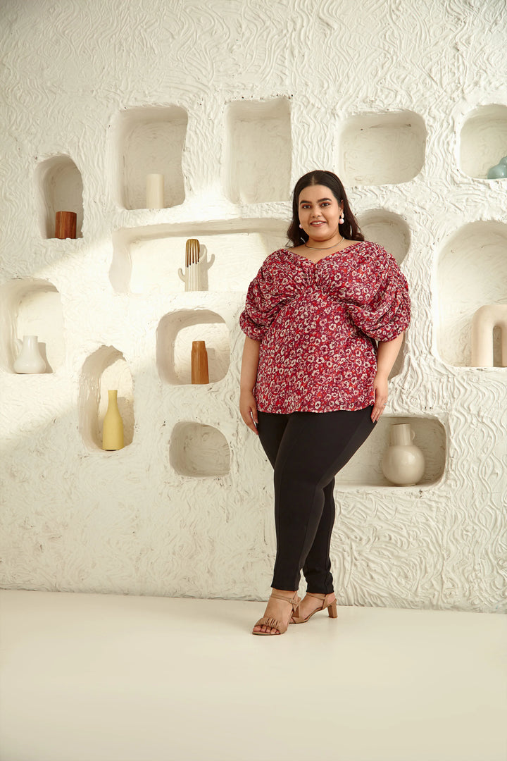 Poppy Chiffon Printed Top