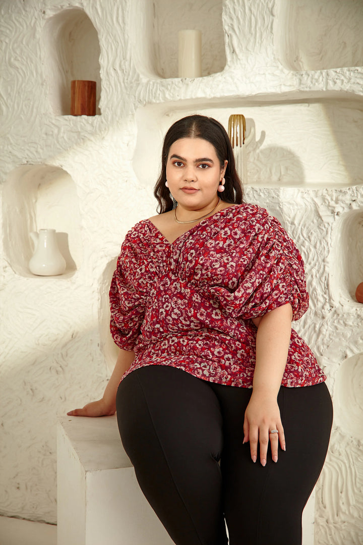Poppy Chiffon Printed Top