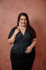 Load image into Gallery viewer, Stellar Plissé Peplum Top