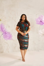 Load image into Gallery viewer, co,ord, printed mesh co-ord , plus size clothing, curvy girl, plus size, plus size fashion,plus size dresses
