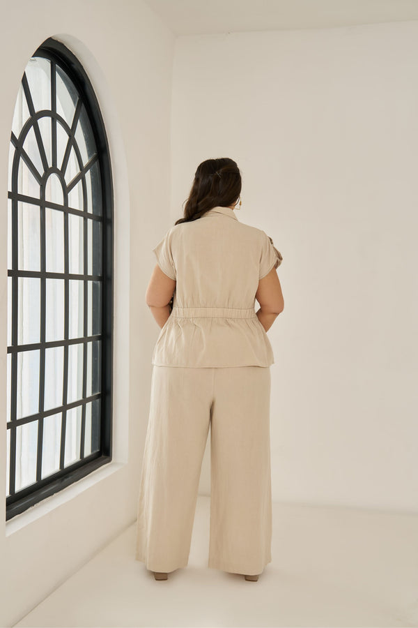 Jordan co-ord set with statement top made with breathable linen which is perfect for holiay. plus size clothing India
