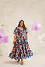 Load image into Gallery viewer, corset dress, plus size dresses, curvy girl, plus size, plus size fashion, dresses, printed dress
