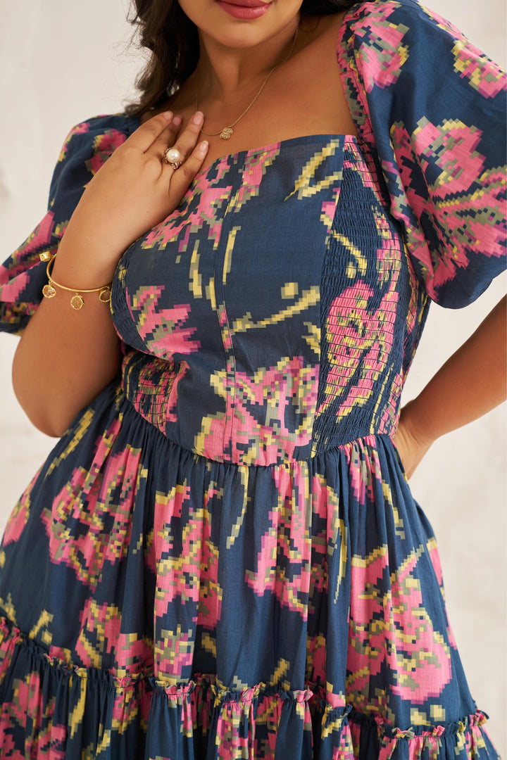 corset dress, plus size dresses, curvy girl, plus size, plus size fashion, dresses, printed dress