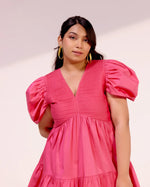 Load image into Gallery viewer, Mabel Fuchsia Pleated Dress
