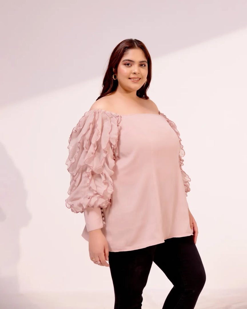 Carnation Ruffled Top