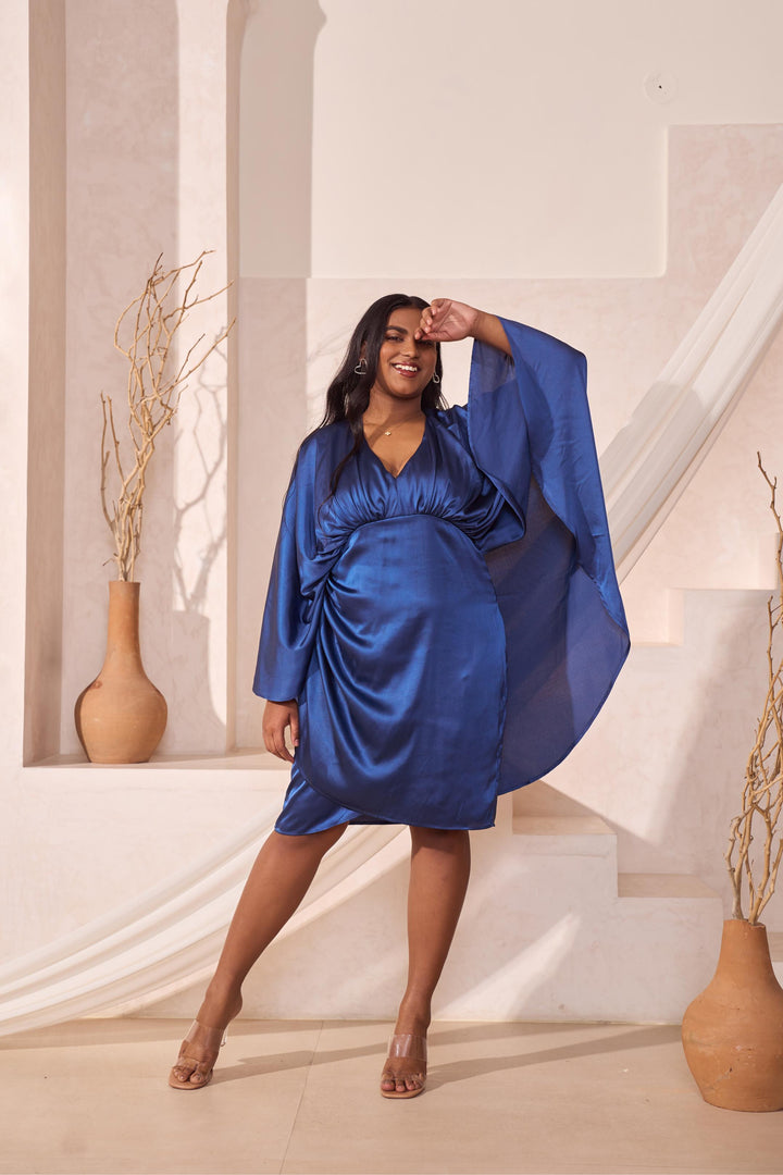 Emmi Cape Satin Dress