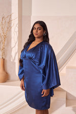 Load image into Gallery viewer, Emmi Cape Satin Dress
