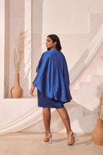 Load image into Gallery viewer, Emmi Cape Satin Dress
