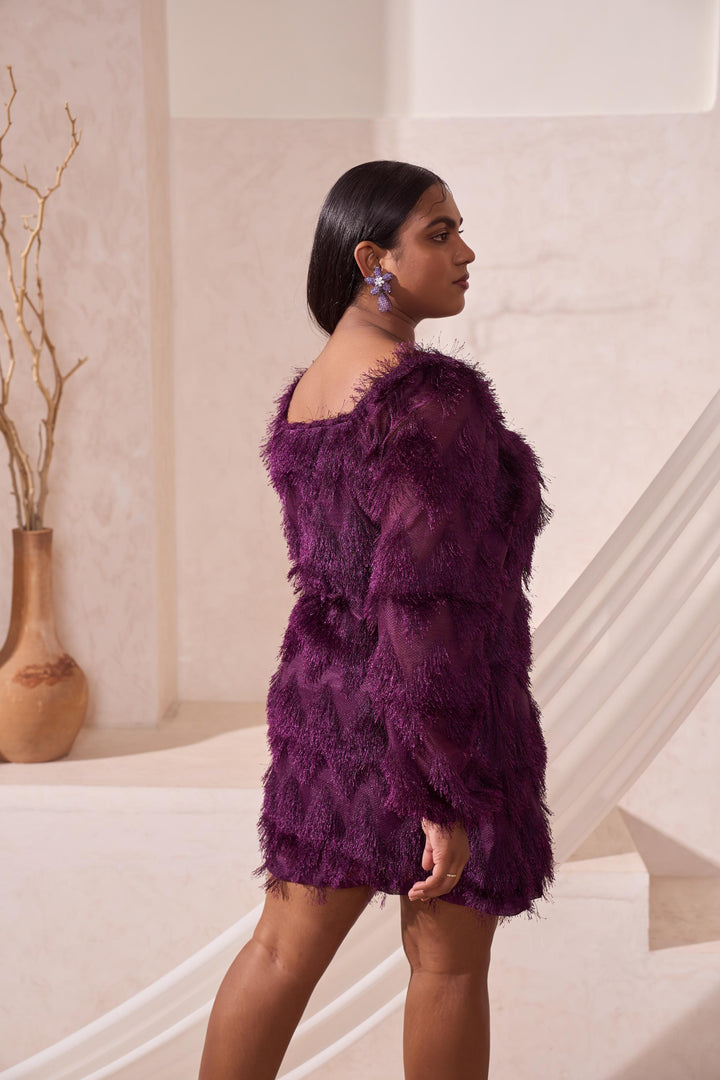 Next purple fringe dress best sale