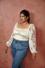 Load image into Gallery viewer, Camellia  Organza Sleeve Top
