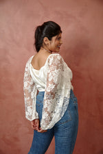 Load image into Gallery viewer, Camellia  Organza Sleeve Top
