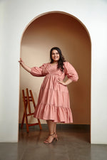 Load image into Gallery viewer, Dusky Dews 3 Tiered Cotton Dress
